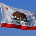 Shocking Wealth Gap — California’s Feudal Society California state flag featuring a bear and a red star against a blue sky