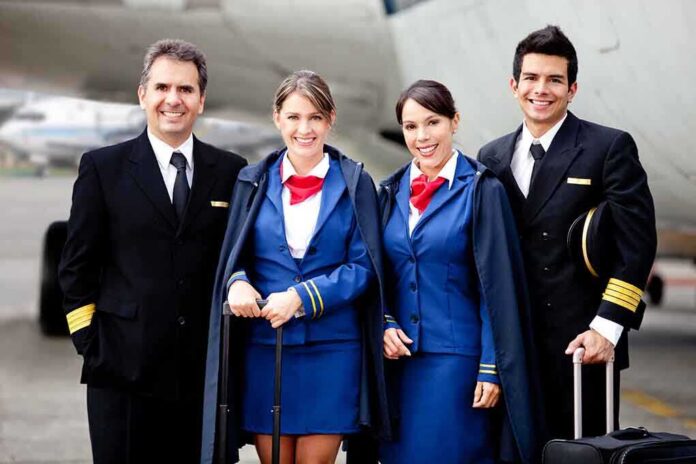 shutterstock_96912926 Group of airline crew members posing together at an airport