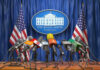 Vance Rejects Claims of Upfront Iran Payments Multiple microphones at White House press briefing podium.