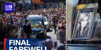 Fans line streets to bid farewell to late singer Bonnie Tyler | 9 News Australia