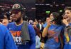 Courtside Turns Into a Knicks Fan Jalen Brunson and Kylie Jenner, Timothee Chalamet,celebrating the #Knicks win