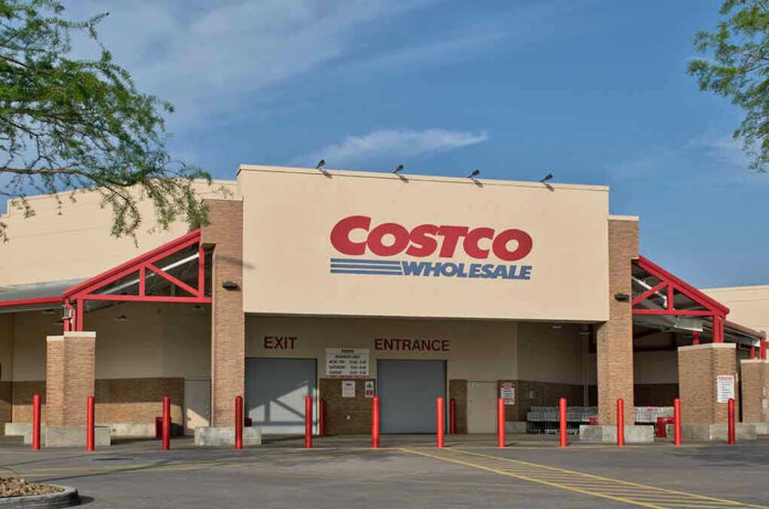 2457505721 Costco Wholesale store front with entrance and exit.