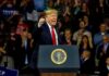 U.S. Violent Crime and Murder Rates Drop Sharply man speaking at a podium during a rally