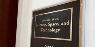 Office sign for a committee on science, space, and technology