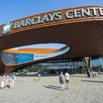 Knicks Capture NBA Title for First Time Since 1973 Barclays Center exterior with curved rust-colored facade