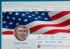 Anti-Weaponization Fund Blocked computer screen showing a social media profile with an american flag banner
