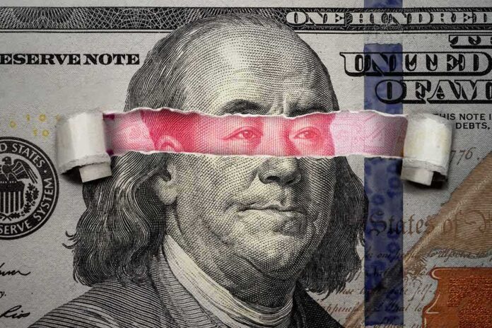 shutterstock_1920302249 portrait on banknote with torn strip revealing red eyes
